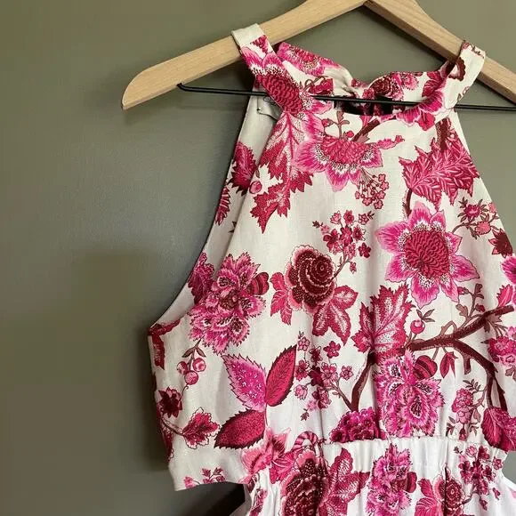 CARA CARA Savannah Cutout Floral-print Linen Mini Dress In Pink Size Medium - Picture 7 of 16